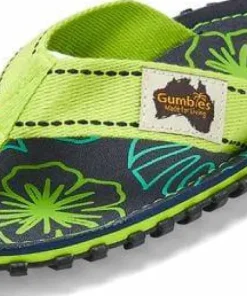 Gumbies Unisex Islander Lime Hibiscus Clearance