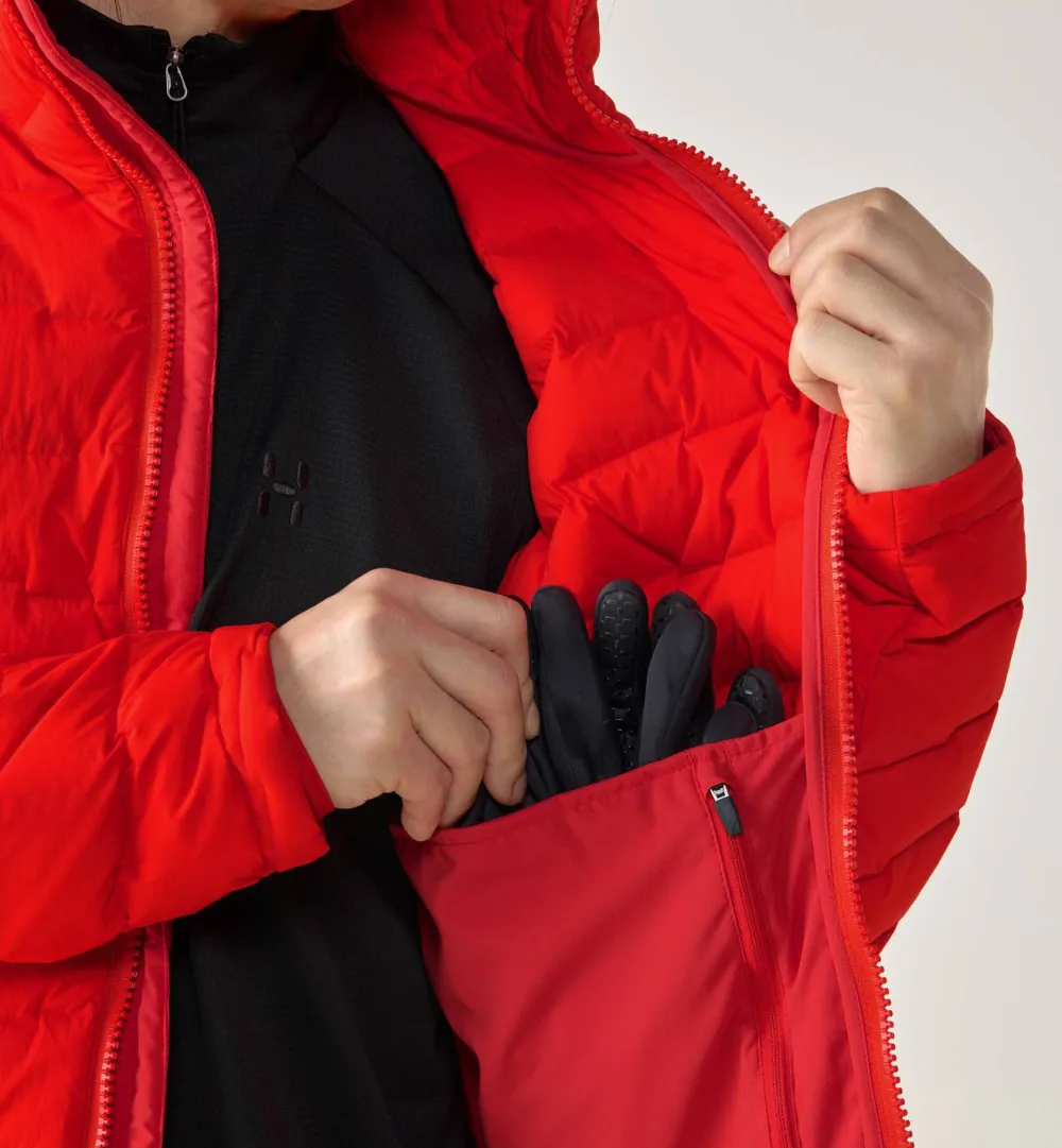 Haglöfs Men's Spitz Down Hood Tech Red Hot