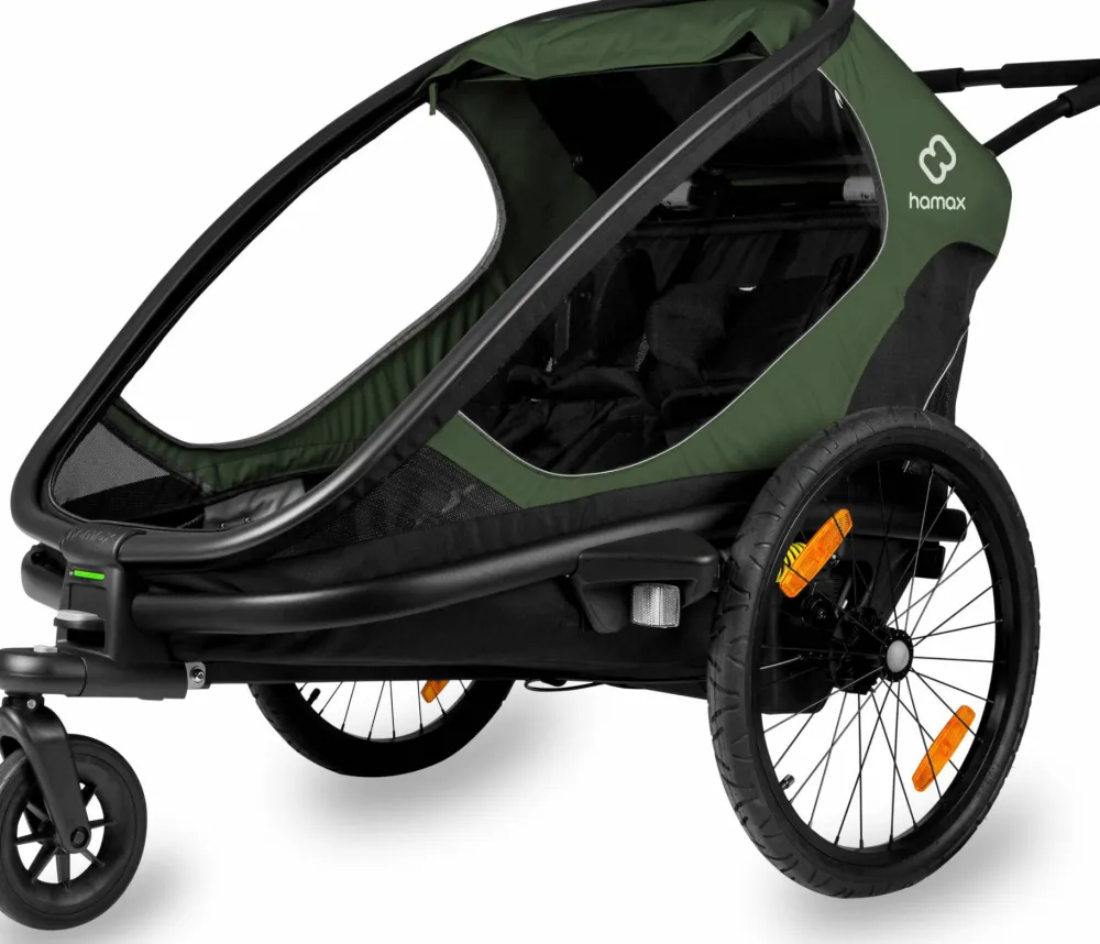 Hamax Outback (+ Bicycle Arm & Stroller Wheel) Green/black Outlet