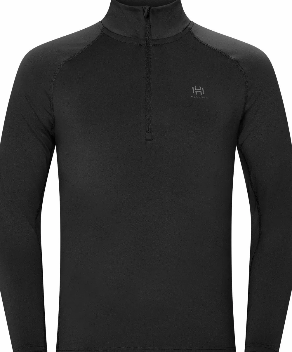 Hellner Men's Core Running Halfzip LS Tee Black Beauty Hot