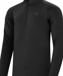 Hellner Men's Core Running Halfzip LS Tee Black Beauty Hot