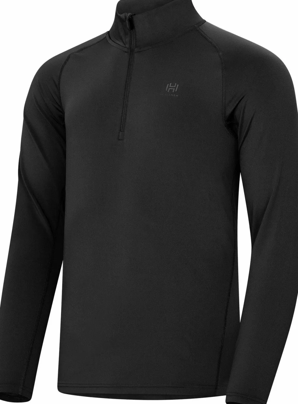 Hellner Men's Core Running Halfzip LS Tee Black Beauty Hot