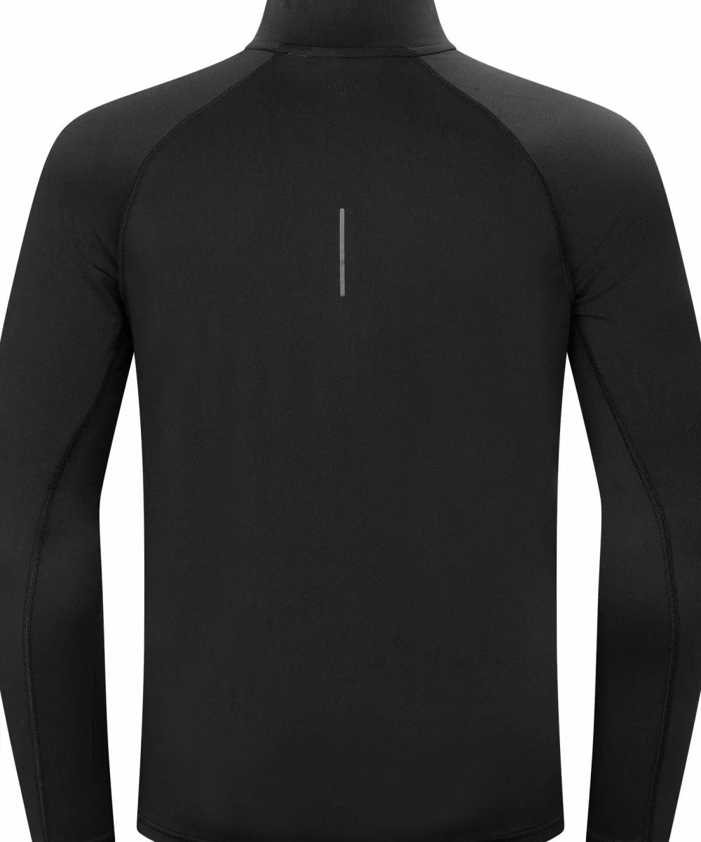 Hellner Men's Core Running Halfzip LS Tee Black Beauty Hot