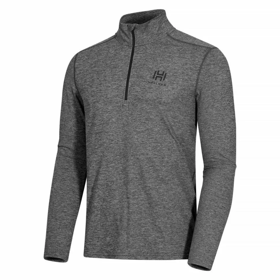 Hellner Men's Nunis Halfzip Long Sleeve Tee Black Beauty Melange