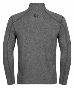 Hellner Men's Nunis Halfzip Long Sleeve Tee Black Beauty Melange