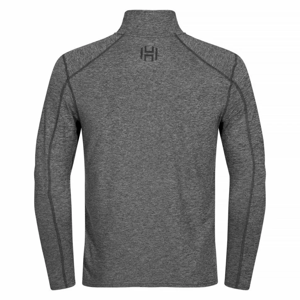 Hellner Men's Nunis Halfzip Long Sleeve Tee Black Beauty Melange