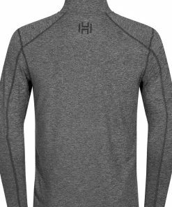 Hellner Men's Nunis Halfzip Long Sleeve Tee Black Beauty Melange