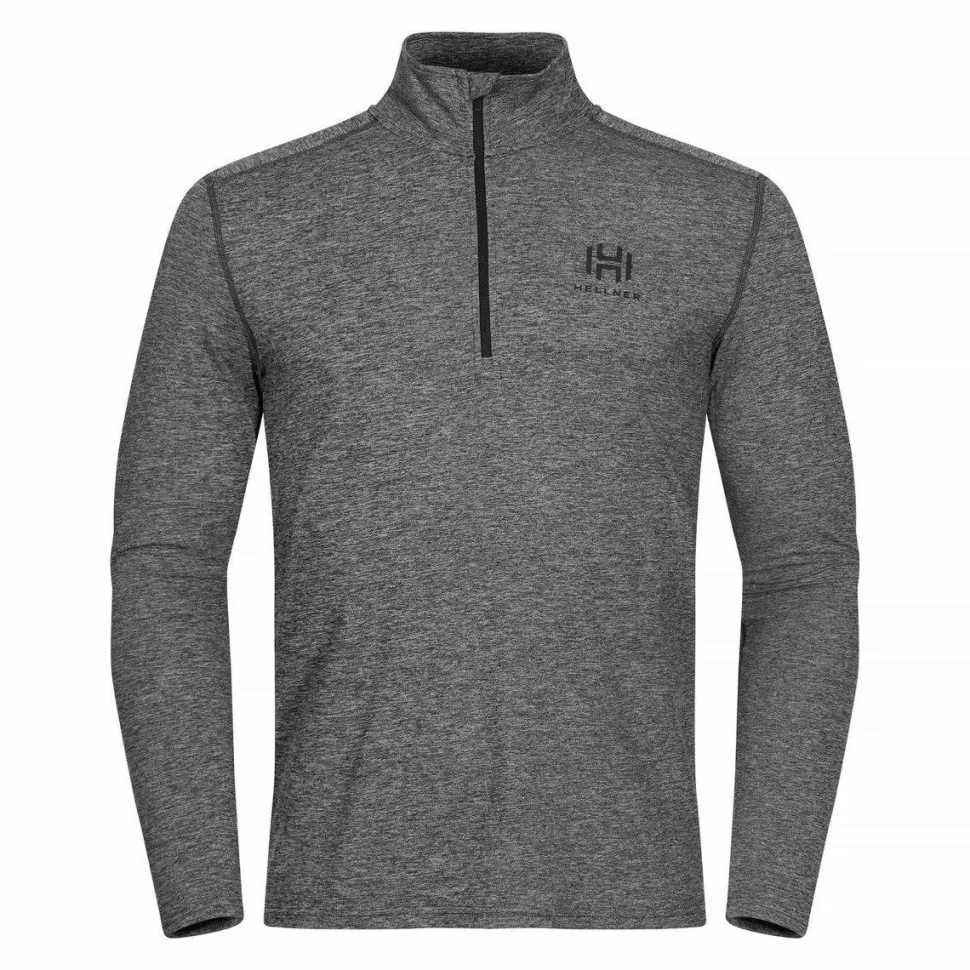 Hellner Men's Nunis Halfzip Long Sleeve Tee Black Beauty Melange