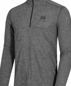 Hellner Men's Nunis Halfzip Long Sleeve Tee Black Beauty Melange