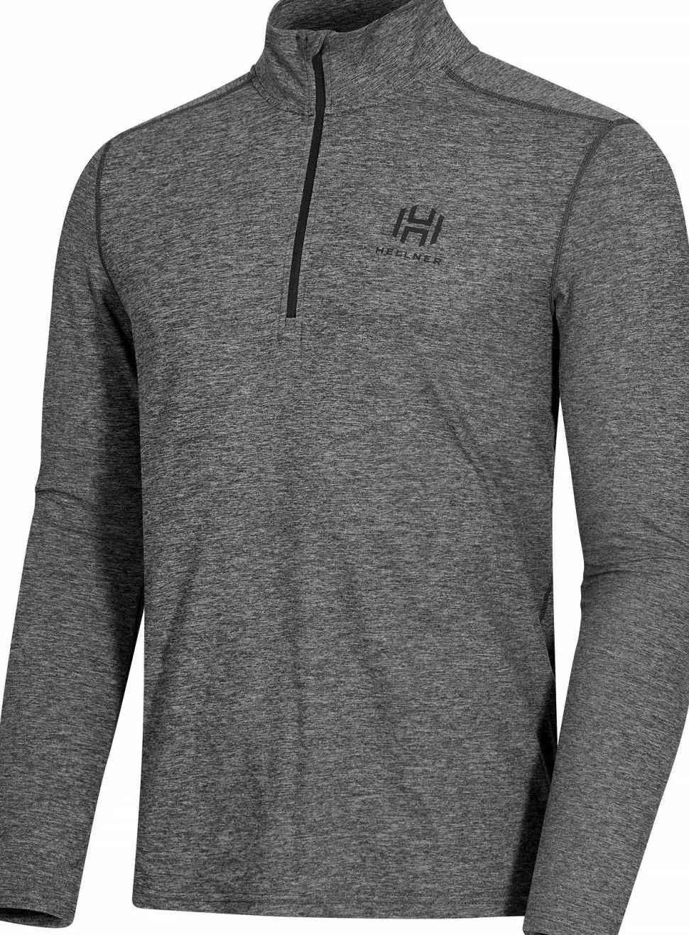 Hellner Men's Nunis Halfzip Long Sleeve Tee Black Beauty Melange