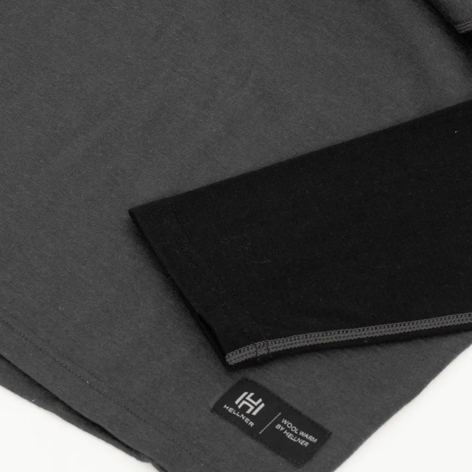 Hellner Men's Wool Warm Base Layer Long Sleeve Phantom/Black Beauty