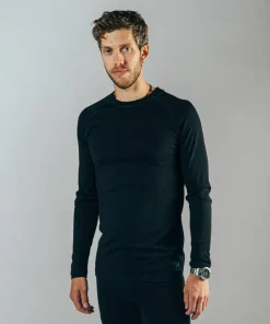 Hellner Men's Wool Warm Base Layer Long Sleeve Black Beauty Hot