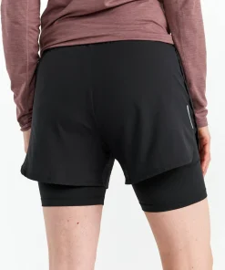 Hellner Women's Kelva 2-In-1 Running Long Tights Black Beauty/black Beauty