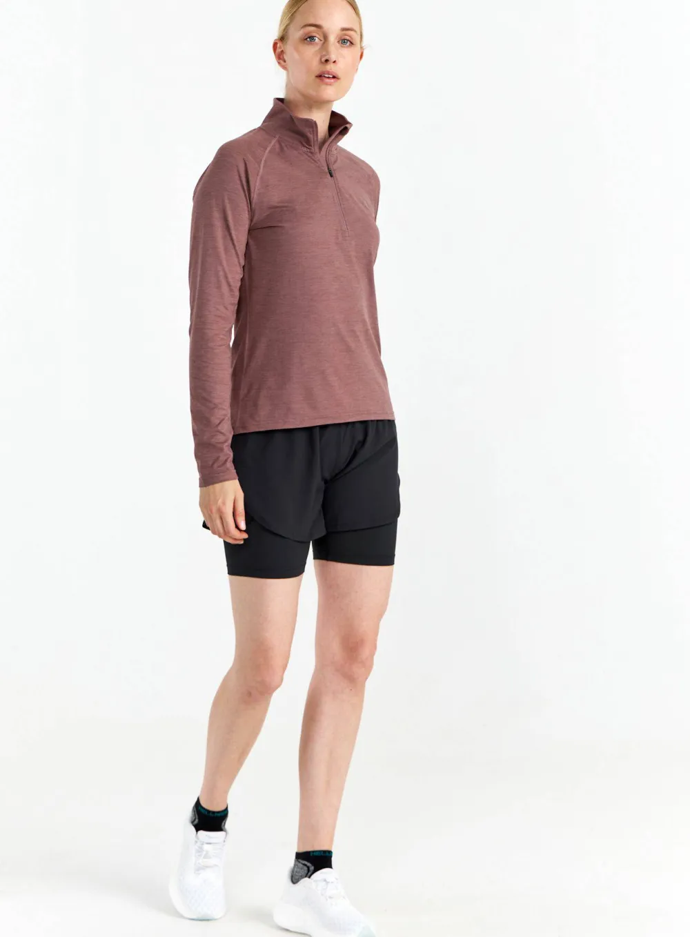 Hellner Women's Nunis Halfzip Long Sleeve Tee Rose Taupe Sale