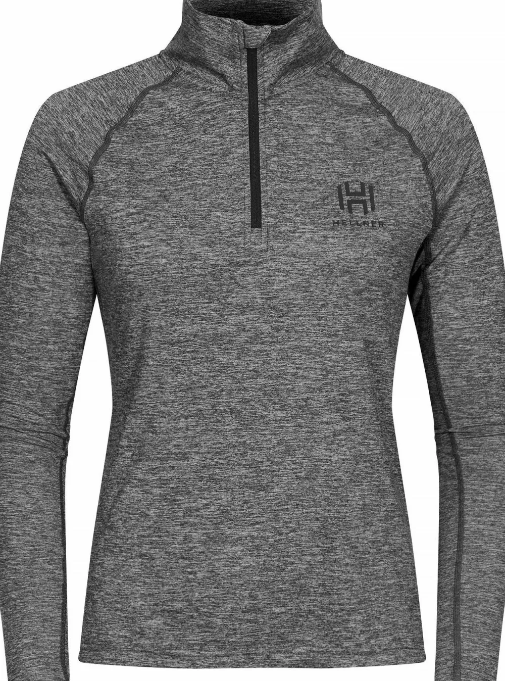 Hellner Women's Nunis Halfzip Long Sleeve Tee Black Beauty melange Clearance