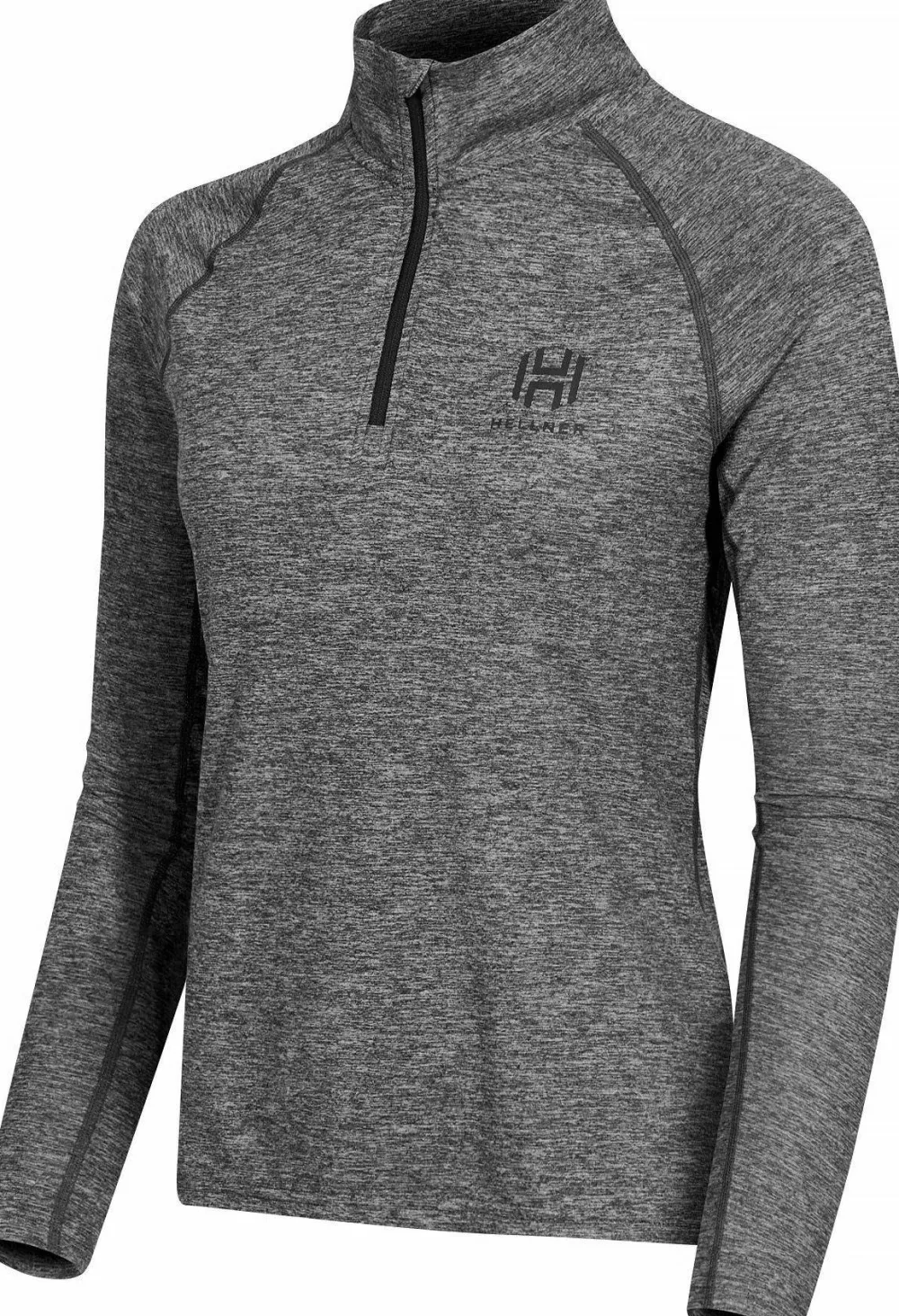 Hellner Women's Nunis Halfzip Long Sleeve Tee Black Beauty melange Clearance