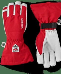 Outlet Army Leather Heli Ski 5-finger Red Skidkläder Herr|Handskar & Vantar Herr