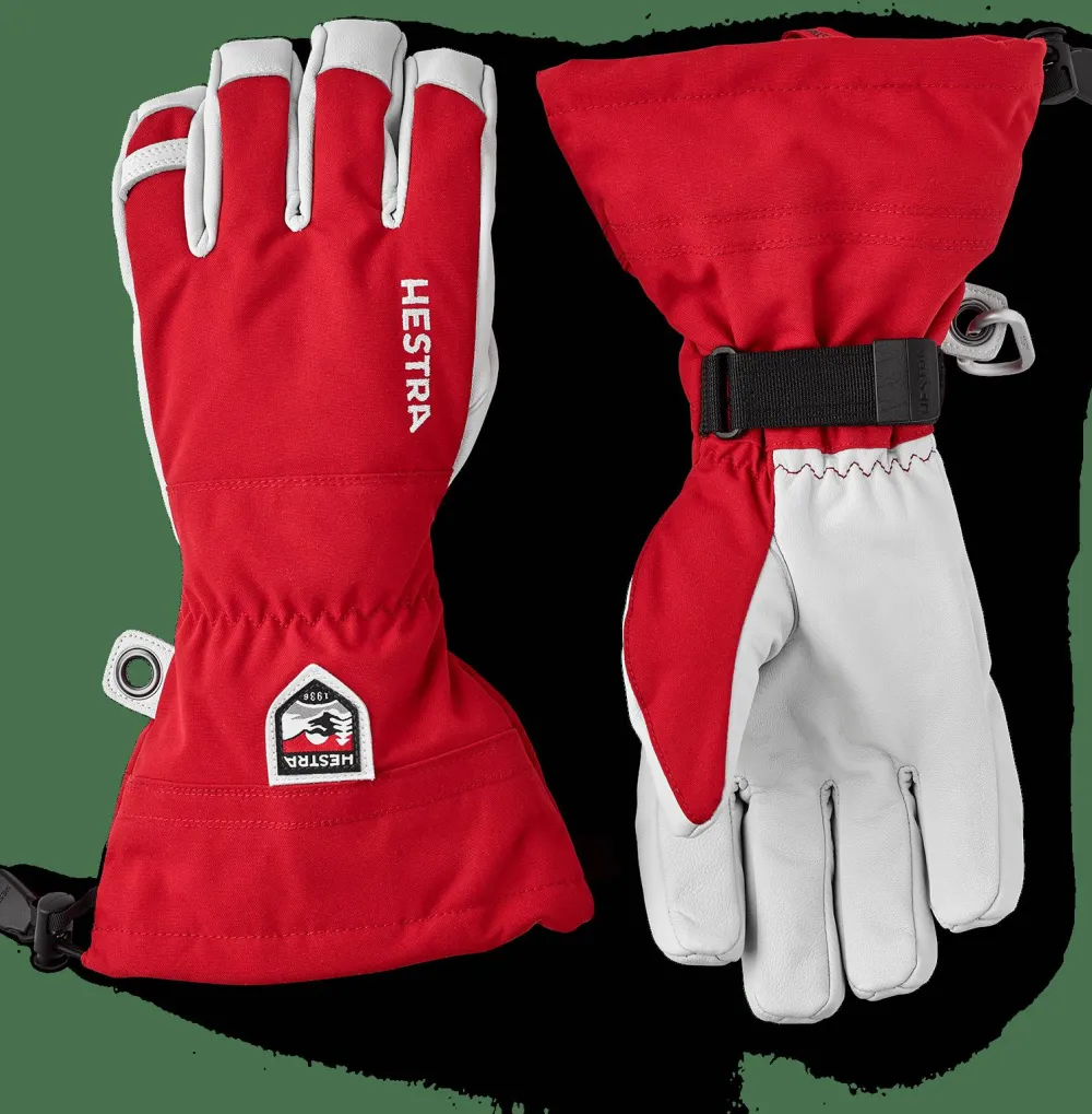 Outlet Army Leather Heli Ski 5-finger Red Skidkläder Herr|Handskar & Vantar Herr