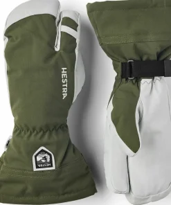 Outlet Army Leather Heli Ski 3-Finger Handskar & Vantar Dam
