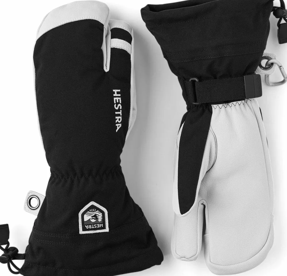 Online Army Leather Heli Ski 3-Finger Black Handskar & Vantar Dam