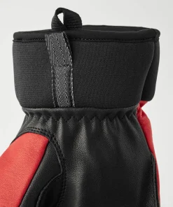 Hestra Army Leather Wool Terry 5-Finger Flame Red