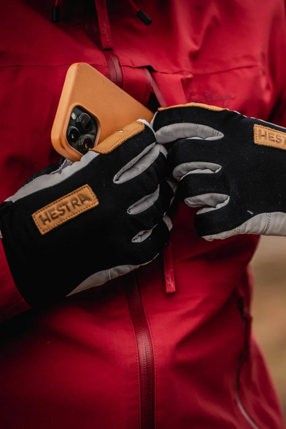 Hestra Ergo Grip Active Wool Terry - 5 Finger Black/Off White Svart / Offwhite Online
