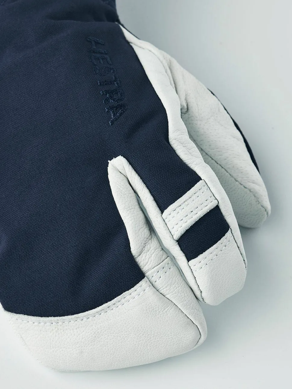 Hestra Juniors' Army Leather Heli Ski 3-Finger Navy