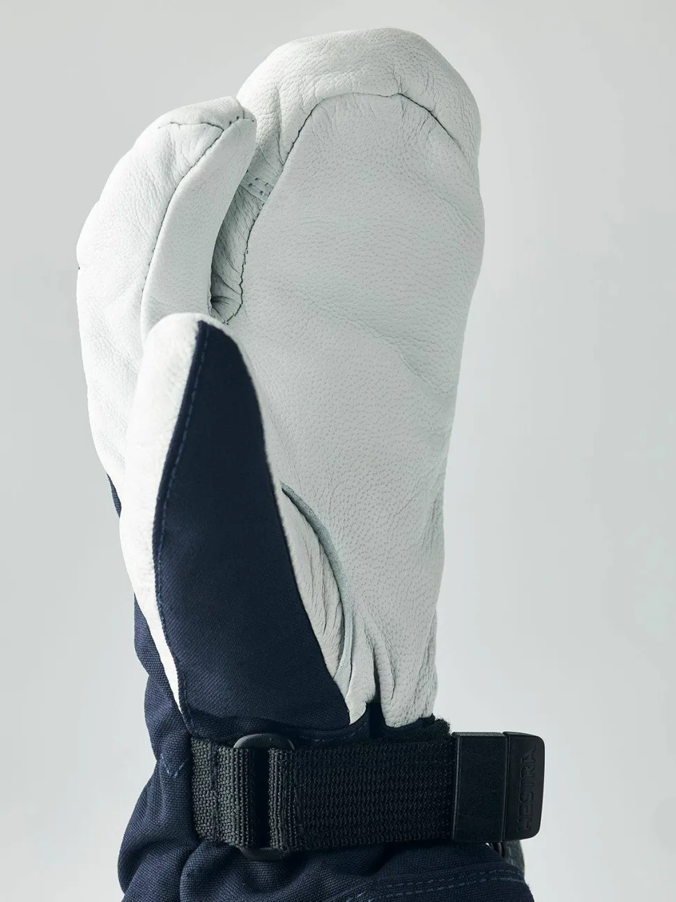 Hestra Juniors' Army Leather Heli Ski 3-Finger Navy