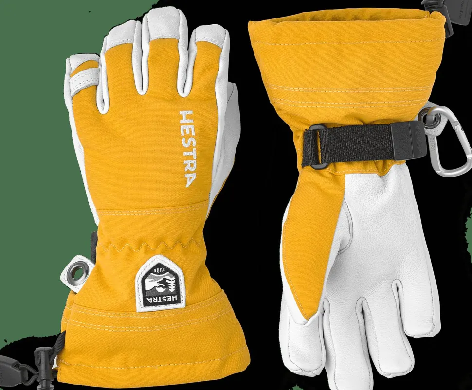 Hestra Juniors' Army Leather Heli Ski Senap