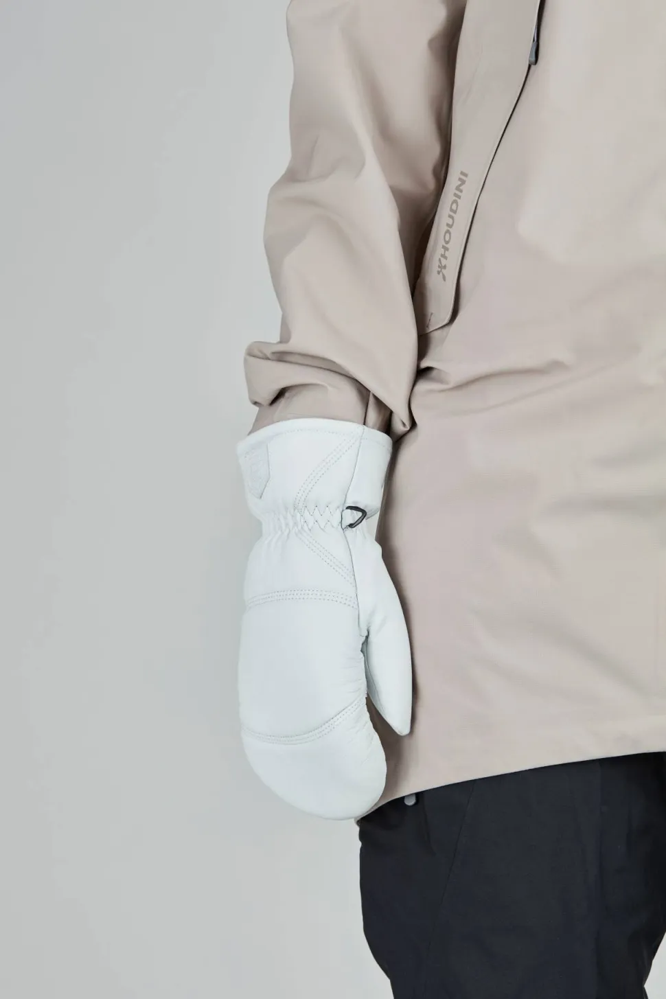 Hestra Leather Box Mitt Off White