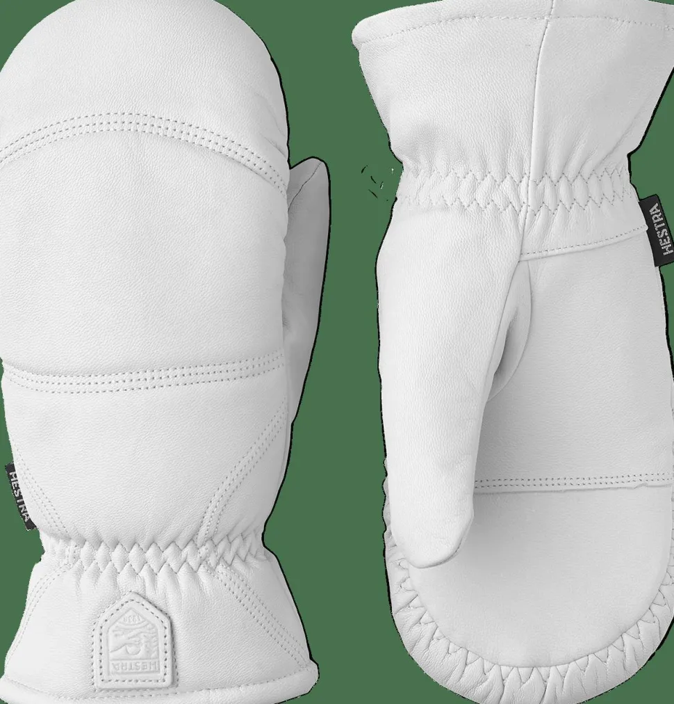 Hestra Leather Box Mitt Off White