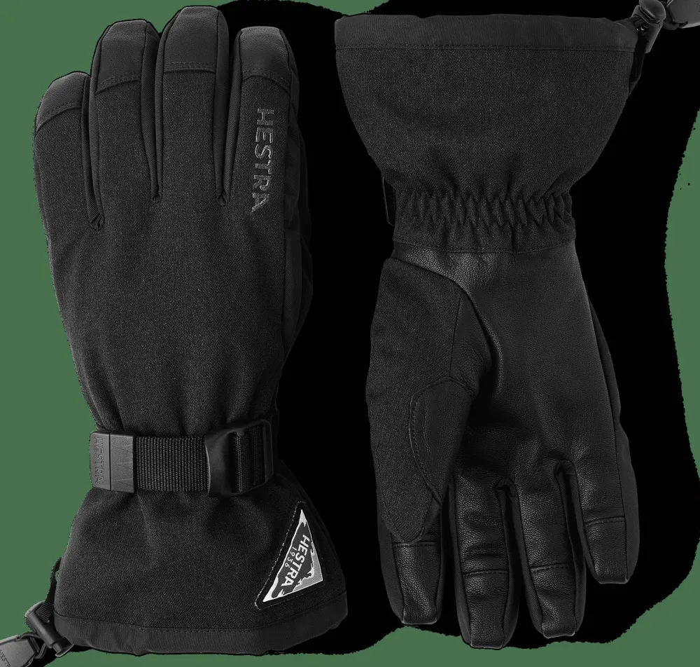 Hestra Powder Gauntlet 5-Finger Black Svart New