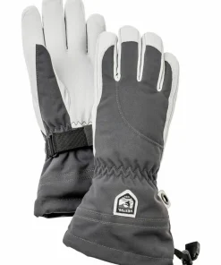 Hestra Women's Heli Ski 5 Finger Grey/Off White