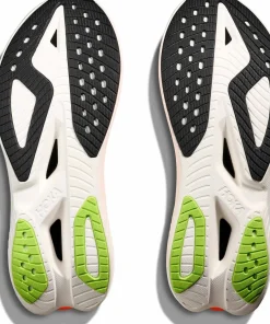 Hoka Men's Mach X 3 White/Neon Tangerine Outlet