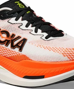 Hoka Men's Mach X 3 White/Neon Tangerine Outlet