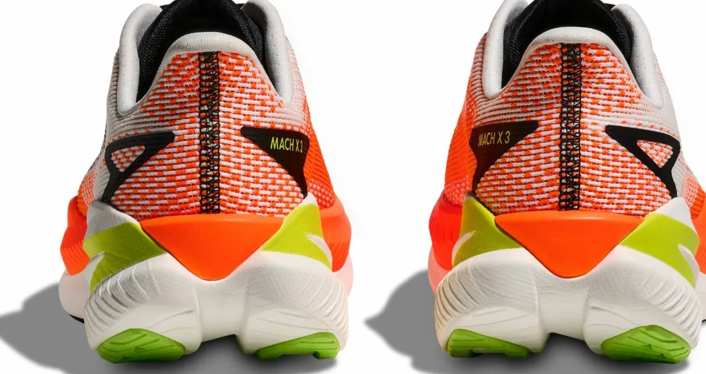 Hoka Men's Mach X 3 White/Neon Tangerine Outlet
