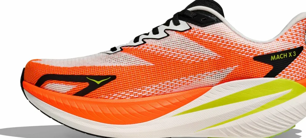 Hoka Men's Mach X 3 White/Neon Tangerine Outlet