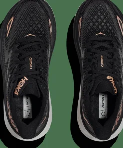 Hoka Women's Clifton 9 Black/Rose Gold