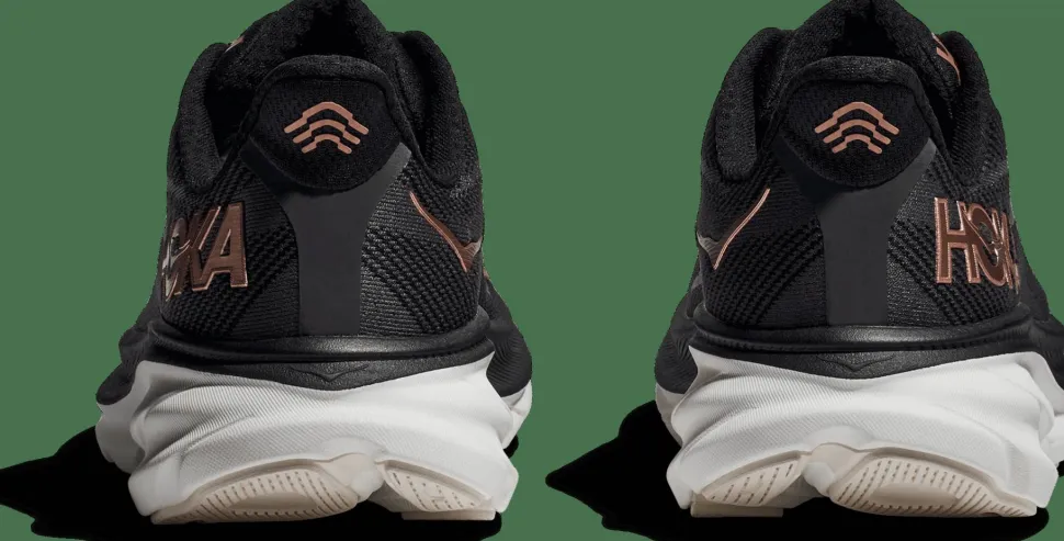 Hoka Women's Clifton 9 Black/Rose Gold