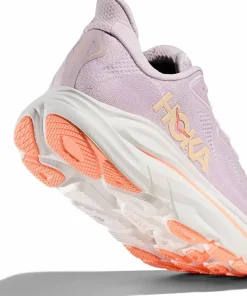 Hoka Women's Clifton 10 Wide Lilac Cream/Tangerine Glow