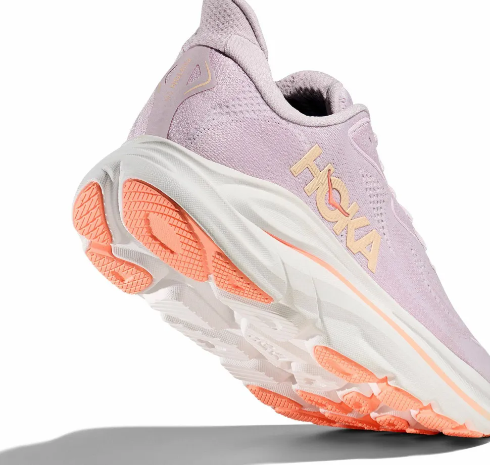 Hoka Women's Clifton 10 Wide Lilac Cream/Tangerine Glow