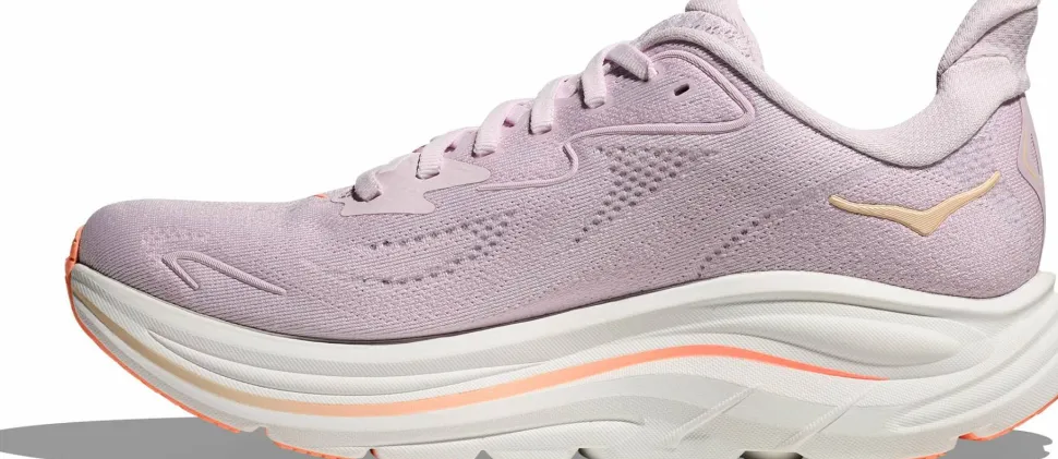 Hoka Women's Clifton 10 Wide Lilac Cream/Tangerine Glow