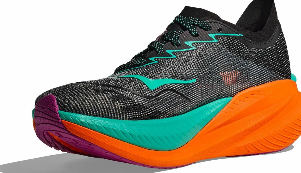 Hoka Women's Mach X 2 Wide Black/Electric Aqua