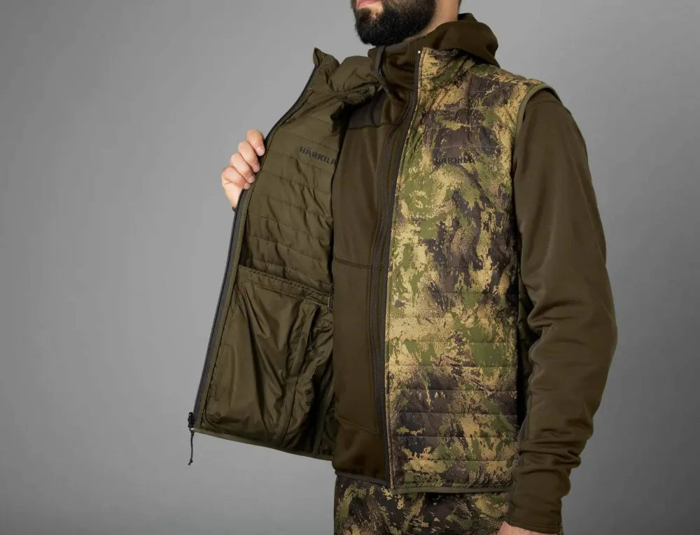 Härkila Men's Deer Stalker Camo Reversible Packable Waistcoat Willow Green/Axis MSP Forest Willow Green/Axis Msp®Forest Discount