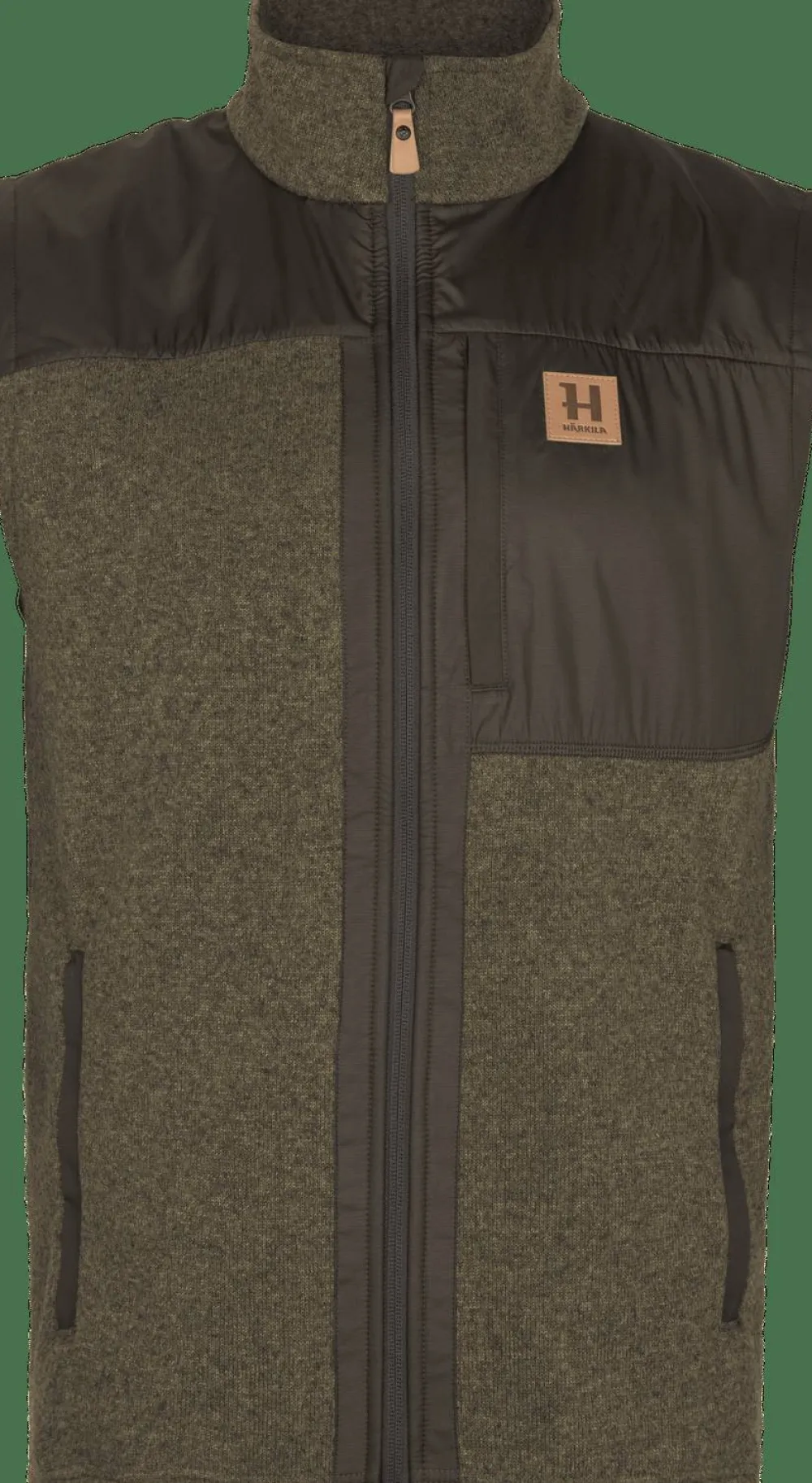 Härkila Men's Kalix Fleece Waistcoat Willow Green/Shadow Brown Best