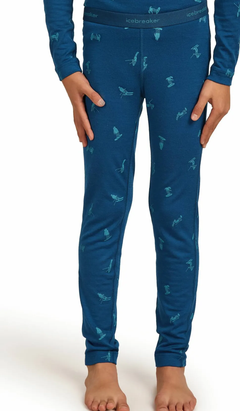 Icebreaker Kids' Merino 200 Oasis Leggings Snow Day Atlantis/Topaz