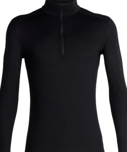Icebreaker Men's 200 Oasis Long Sleeve Half Zip Black Sale