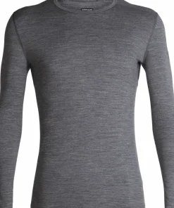Icebreaker Men's 200 Oasis Long Sleeve Crewe -013 Gritstone HTHR Discount