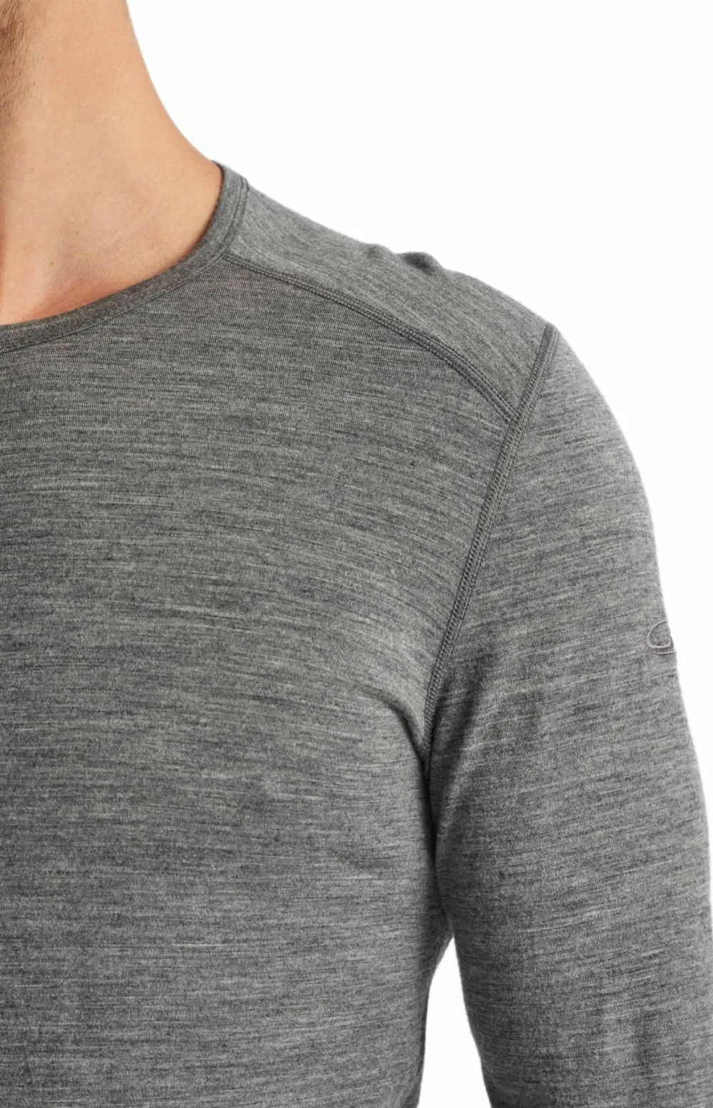 Icebreaker Men's 200 Oasis Long Sleeve Crewe -013 Gritstone HTHR Discount