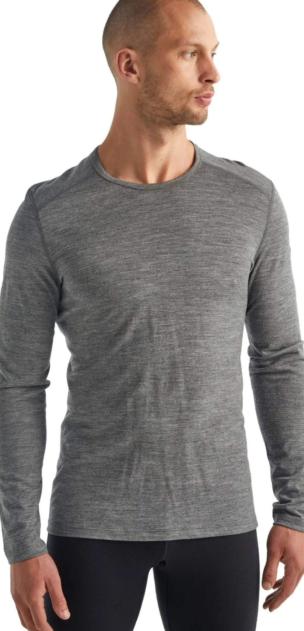 Icebreaker Men's 200 Oasis Long Sleeve Crewe -013 Gritstone HTHR Discount